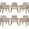 Kit 6 Poltronas Decorativas para Sala Mari Suede - 1