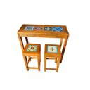 Ver imagem 2 de jogo bistro alto mesa com 2 banquetas ladrilho bancada madeira demolição pisos MINAS ARTE PRÓPRIA ba