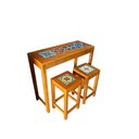 Ver imagem 1 de jogo bistro alto mesa com 2 banquetas ladrilho bancada madeira demolição pisos MINAS ARTE PRÓPRIA ba