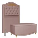 Ver imagem 2 de Cabeceira Cama Box Solteiro 90cm Com Calçadeira Baú Imperial J02 Suede Rosê - Mpozenato