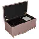Ver imagem 3 de Cabeceira Cama Box Solteiro 90cm Com Calçadeira Baú Imperial J02 Suede Rosê - Mpozenato