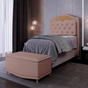 Ver imagem 1 de Cabeceira Cama Box Solteiro 90cm Com Calçadeira Baú Imperial J02 Suede Rosê - Mpozenato