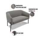 Ver imagem 4 de Sofá Namoradeira 2 Lugares Pé de Ferro Preto Stella Suede Grafite D03 - D'Rossi