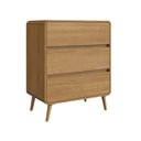 Ver imagem 2 de Cômoda Quarto 3 Gavetas 76,5cm X 92,5cm com Cantos Arredondados e Pés Palito Cor:carvalho Xingu