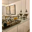 Ver imagem 3 de Bandeja Espelho Bronze Grande Luxo Sala Cozinha Bar Decoração 60x25