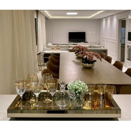 Bandeja Espelho Bronze Grande Luxo Sala Cozinha Bar Decoração 60x35 - 2