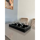 Ver imagem 1 de Bandeja de Vidro Preto Decoração Sala Taças Bar