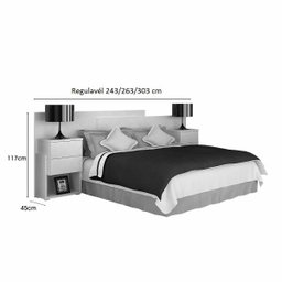 Cabeceira Casal Extensível com 4 Gavetas 141 Móveis Valverde:Canion - 3