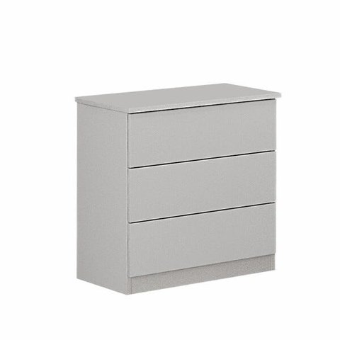 Mesa de Cabeceira 3 Gavetas Móveis Valverde:Neve