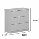 Ver imagem 3 de Mesa de Cabeceira 3 Gavetas Móveis Valverde:Neve