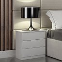 Ver imagem 2 de Mesa de Cabeceira 3 Gavetas Móveis Valverde:Neve