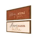 Ver imagem 1 de Dupla de Quadros Decoração Frases Amor Hall de Entrada Sala