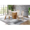 Ver imagem 3 de Mesa de Jantar Vertice 90 C/ Vidro Nature/off White - Henn
