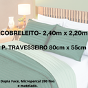 Ver imagem 2 de Kit cobreleito matelado cama padrão 3 peças dupla face estampado verde esmeralda