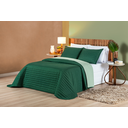 Ver imagem 4 de Kit cobreleito matelado cama padrão 3 peças dupla face estampado verde esmeralda