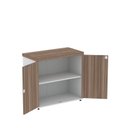 Ver imagem 4 de Armário Baixo para Escritório PE40 com 2 Portas Pivotantes Cinza/Branco/Walnut