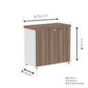 Ver imagem 5 de Armário Baixo para Escritório PE40 com 2 Portas Pivotantes Cinza/Branco/Walnut