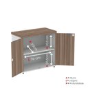 Ver imagem 7 de Armário Baixo para Escritório PE40 com 2 Portas Pivotantes Cinza/Branco/Walnut