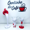 Ver imagem 1 de Kit Decorativo Cantinho do Café - Robert Plant Xícara Flutuante e Letreiro - Branco com Vermelho