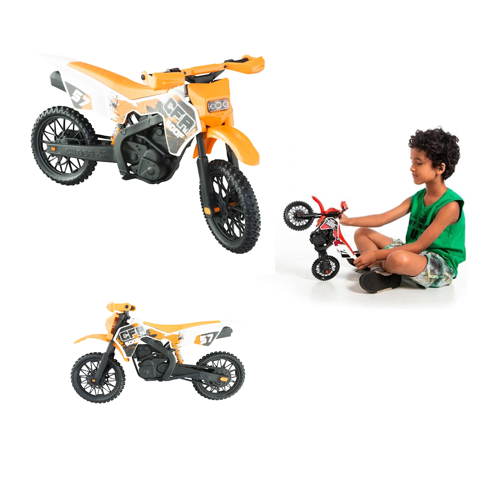 Moto Cross de Brinquedo Grande Mega Realista Trilha Laranja - 1