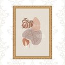 Ver imagem 1 de Quadro Moldura Dourada Boho Folhas 24x18cm:com Vidro