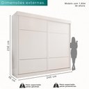 Ver imagem 2 de Guarda-roupa Casal 2 Portas de Correr 6 Gavetas Fortaleza - Mais Móvei Neve