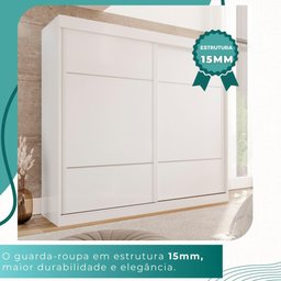 Guarda-roupa Casal 2 Portas de Correr 6 Gavetas Fortaleza - Mais Móvei Neve - 6