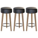 Ver imagem 1 de Kit 03 Bancos Banqueta Baixa Paris Corano Preto Salaone