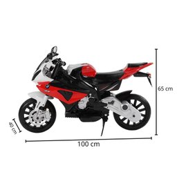 Mini Moto Elétrica Infantil Importway BMW S1000 RR Vermelha e Branco com Rodinhas - 2