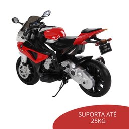 Mini Moto Elétrica Infantil Importway BMW S1000 RR Vermelha e Branco com Rodinhas - 4