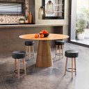 Ver imagem 5 de Kit 04 Bancos Banqueta Baixa Paris Corano Preto Salaone