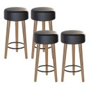 Ver imagem 1 de Kit 04 Bancos Banqueta Baixa Paris Corano Preto Salaone