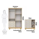 Ver imagem 3 de Quarto de Bebê Guarda-Roupa 4 Portas e Cômoda 4 Gavetas Levy 100% MDF Espresso Móveis