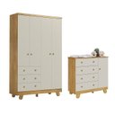 Ver imagem 2 de Quarto de Bebê Guarda-Roupa 4 Portas e Cômoda 4 Gavetas Levy 100% MDF Espresso Móveis