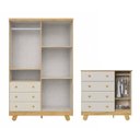 Ver imagem 4 de Quarto de Bebê Guarda-Roupa 4 Portas e Cômoda 4 Gavetas Levy 100% MDF Espresso Móveis