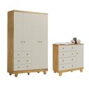 Ver imagem 2 de Quarto de Bebê Guarda-Roupa 4 Portas e Cômoda 4 Gavetas Levy 100% MDF Espresso Móveis