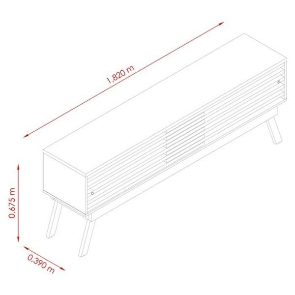 Bancada Frizz e Painel Lorenzo 182cm Naturale Off White Madetec - 3