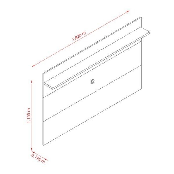 Bancada Frizz e Painel Lorenzo 182cm Naturale Off White Madetec - 5