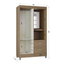 Ver imagem 3 de Guarda Roupa Solteiro Cordoba 2 Portas Castanho – Poquema