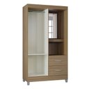 Ver imagem 2 de Guarda Roupa Solteiro Cordoba 2 Portas Castanho – Poquema