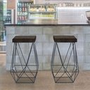 Ver imagem 3 de Banqueta Luci Preta Tecido Sintético Marrom Metal Móveis
