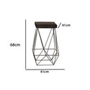 Ver imagem 2 de Banqueta Luci Preta Tecido Sintético Marrom Metal Móveis