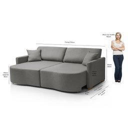 Sofá Cama Retrátil 2 Lugares 216 Cm Moscow Redenobre:cinza Escuro - 11