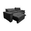 Ver imagem 7 de Sofá Retrátil e Reclinável 2,72M com Molas Ensacadas Cama Inbox Aconchego Tecido Suede Preto