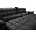 Ver imagem 4 de Sofá Retrátil e Reclinável 3,12M com Molas Ensacadas Cama Inbox Aconchego Tecido Suede Preto