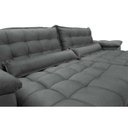 Ver imagem 4 de Sofá Retrátil e Reclinável 2,72M com Molas Ensacadas Cama Inbox Aconchego Tecido Suede Cinza