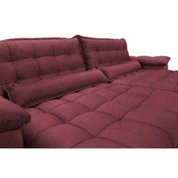 Sofá Retrátil e Reclinável 2,52M com Molas Ensacadas Cama Inbox Aconchego Tecido Suede Vinho - 4