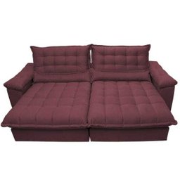 Sofá Retrátil e Reclinável 2,52M com Molas Ensacadas Cama Inbox Aconchego Tecido Suede Vinho - 5