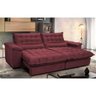 Sofá Retrátil e Reclinável 2,52M com Molas Ensacadas Cama Inbox Aconchego Tecido Suede Vinho - 1