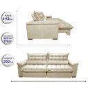 Ver imagem 2 de Sofá Retrátil e Reclinável 2,92M com Molas Ensacadas Cama Inbox Aconchego Tecido Suede Bege